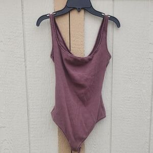 SKIMS Cotton Jersey Ribbed Bodysuit Sedona Brown Normcore Basic Stretch Medium